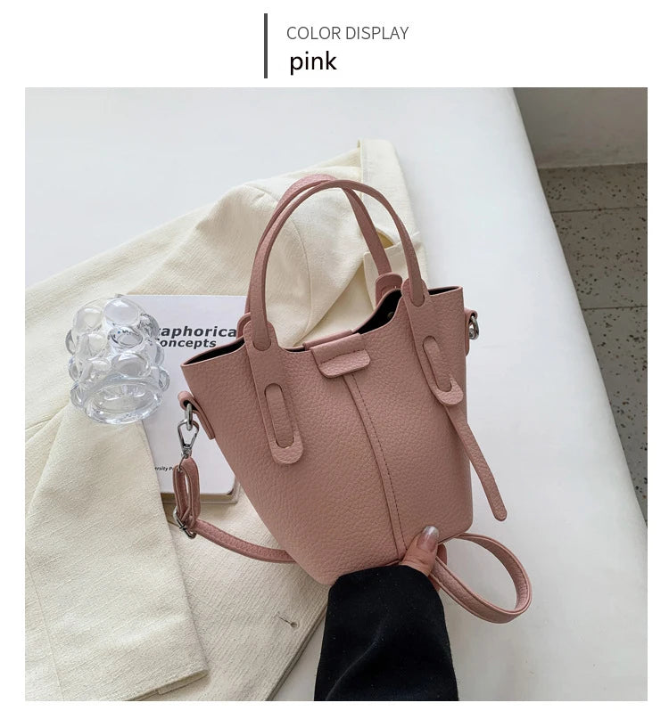 Bucket Handbags Women 2026 New Large Capacity Shoulder Crossbody Bags Luxury Designer Ladies Texture Leatrher Tote Bags