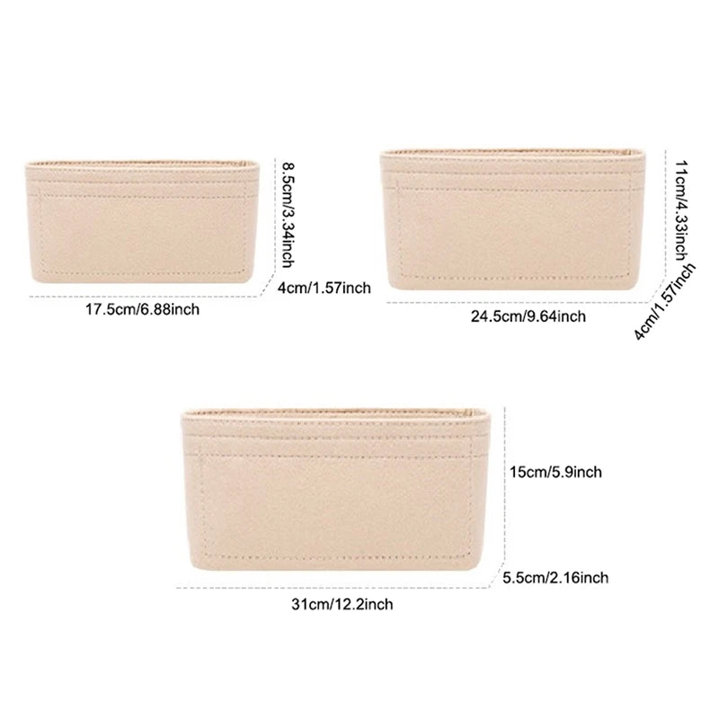 1PC Felt Insert Bag Organizer Makeup Organizers Liner Perfect for Brand Women's Handbags For And Cosmetic Bags