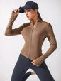 Women's Slim Fit Yoga Zip Jacket – Body Sculpting Short Sports Coat
