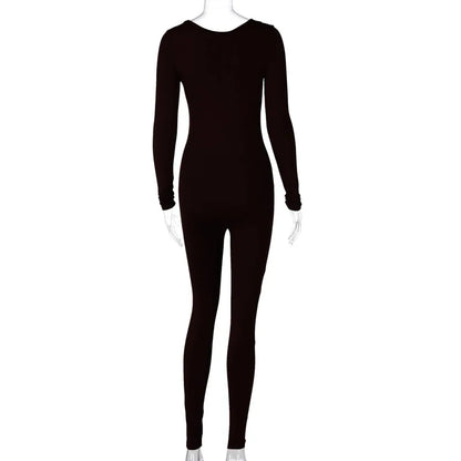 Women's Bodycon Jumpsuit – Long Sleeve Slim Fit Romper