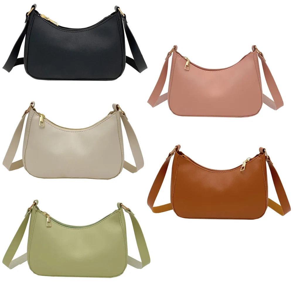 WOMEN'S Bag Underarm Bag  Handbags Retro Solid Color PU Leather Shoulder Underarm Bags Casual Women Hobos Handbags