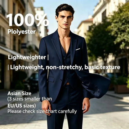 Suits For Men 3 Pieces Set Elegant Wedding  Fashion Classic Full Jackets Vest Pants Blazers Outfit 2026 Formal Costume