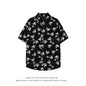 LEGIBLE Summer Shirts Men Loose Thin Cotton Short Sleeve Shirts Male Fashion Stand Solid Color 4XL 5XL
