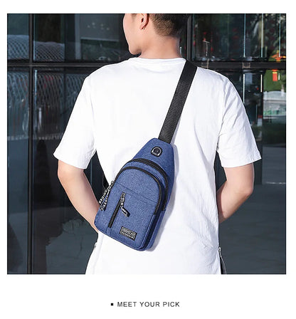 Travel Men's Handbags Multifunctional USB Chest Bag Designer Messenger Crossbody Bags Water-Proof Shoulder Bag Sports Back Pack