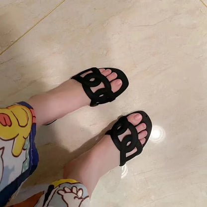 Woman Flat Slippers Candy Color Sandals