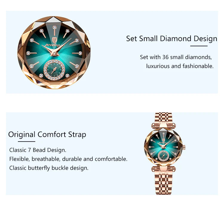 POEDAGAR Elegant Luxury Women's Quartz Watches Waterproof Stainless Steel Watch for Woman Casual Fashion Ladies Wristwatch reloj