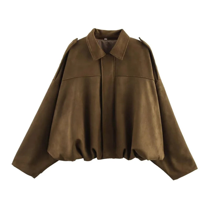 Styledora Suede Oversized Jacket