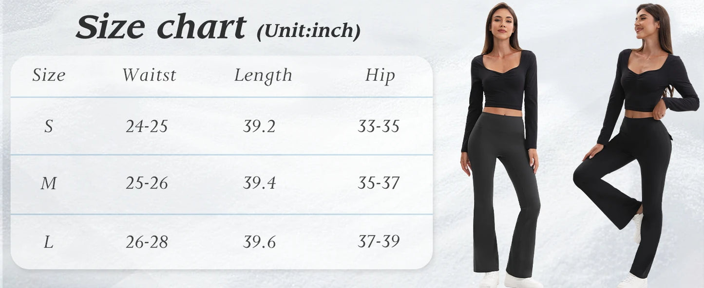 Women's High Waist Flare Yoga Pants – Tummy Control Bootcut Leggings
