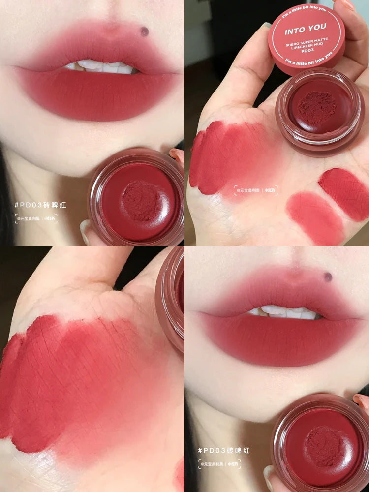 Into You Canned Lip Mud Matte Velvet Whitening Long lasting Lipstick Frost Lip Glaze Natural Bare Color