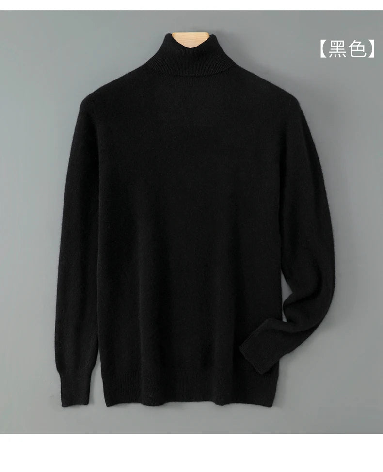 100% wool high neck sweater with pullover for men