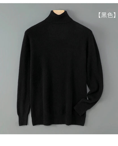 100% wool high neck sweater with pullover for men