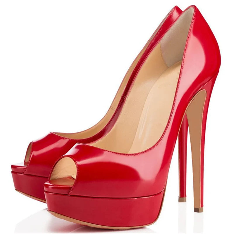 Crossdresser Sexy StilettosWomen Platform Peep Toe High Heel Sandals