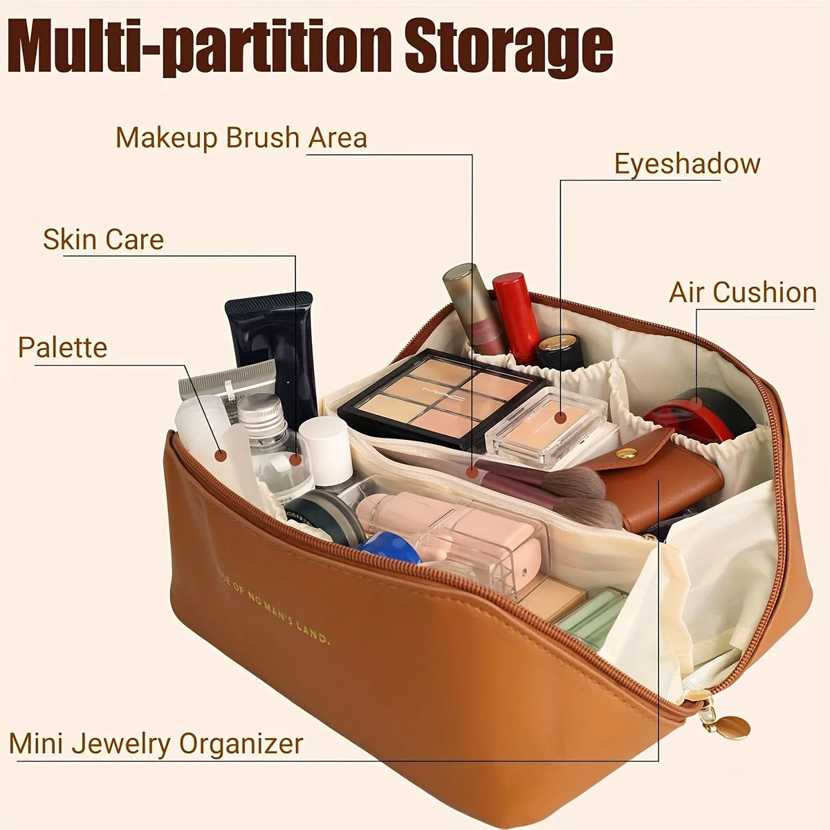 Makeup Organizer Female Toiletry Kit Bag Make Up Case Storage Pouch Luxury Lady Box