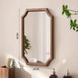 Retro Solid Wood Dressing Mirror Makeup Mirror Wall-mounted Bathroom Toilet Wall-mounted Punch-free Rectangular Bathroom Mirror