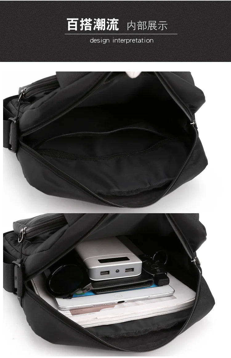 Men's High Capacity Hand Bags New Trendy Cool Men's Shoulder Bags Nylon Messenger Bags Travel Handbag Crossbody Bag Sling Bag