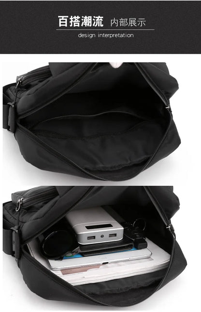 Men's High Capacity Hand Bags New Trendy Cool Men's Shoulder Bags Nylon Messenger Bags Travel Handbag Crossbody Bag Sling Bag