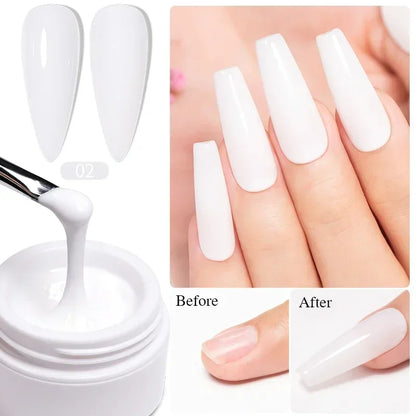 30ML Glitter Poly Nail Gel Hema Free Pink Glitter Acrylic Gel Finger Extension Nail Gel Semi-Permanent Nail Varnish For Manicure
