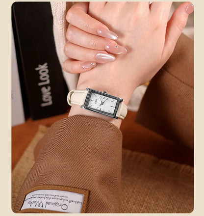 Ladies Watch Simple High-end Feel  Ankela Red Square Temperament Retro Style Waterproof belt Women's Fashion Quartz Watches