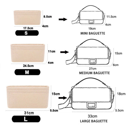 1PC Felt Insert Bag Organizer Makeup Organizers Liner Perfect for Brand Women's Handbags For And Cosmetic Bags