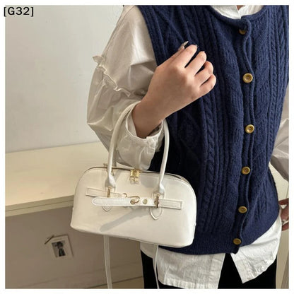 Women's Fashionable Handbag Retro Style Crossbody Bag For Commuting Soft PU Shoulder Bag[G32]