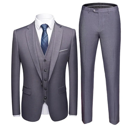 Suits For Men 3 Pieces Set Elegant Wedding  Fashion Classic Full Jackets Vest Pants Blazers Outfit 2026 Formal Costume