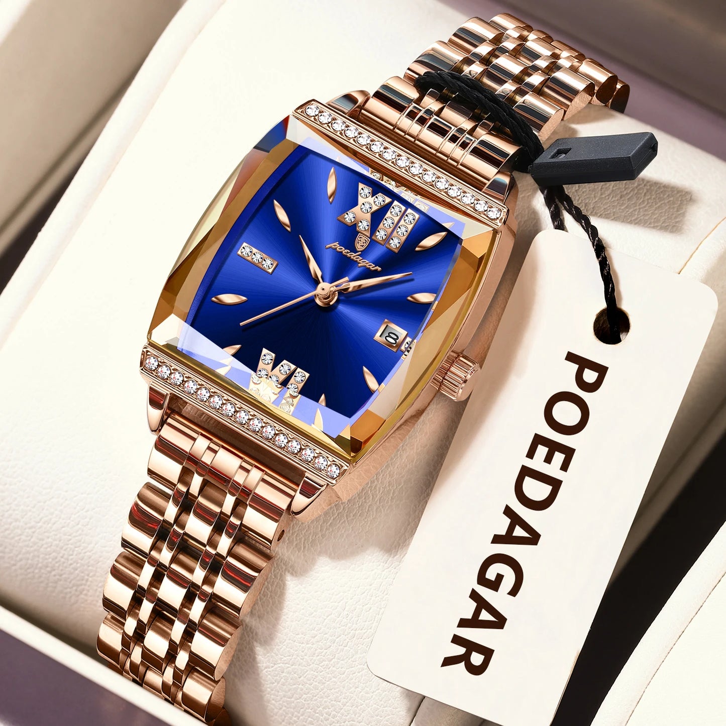 POEDAGAR Elegant Woman Watches High Quality Date Waterproof Luxury Ladies Watch Stainless Steel Casual Quartz Women's Wristwatch