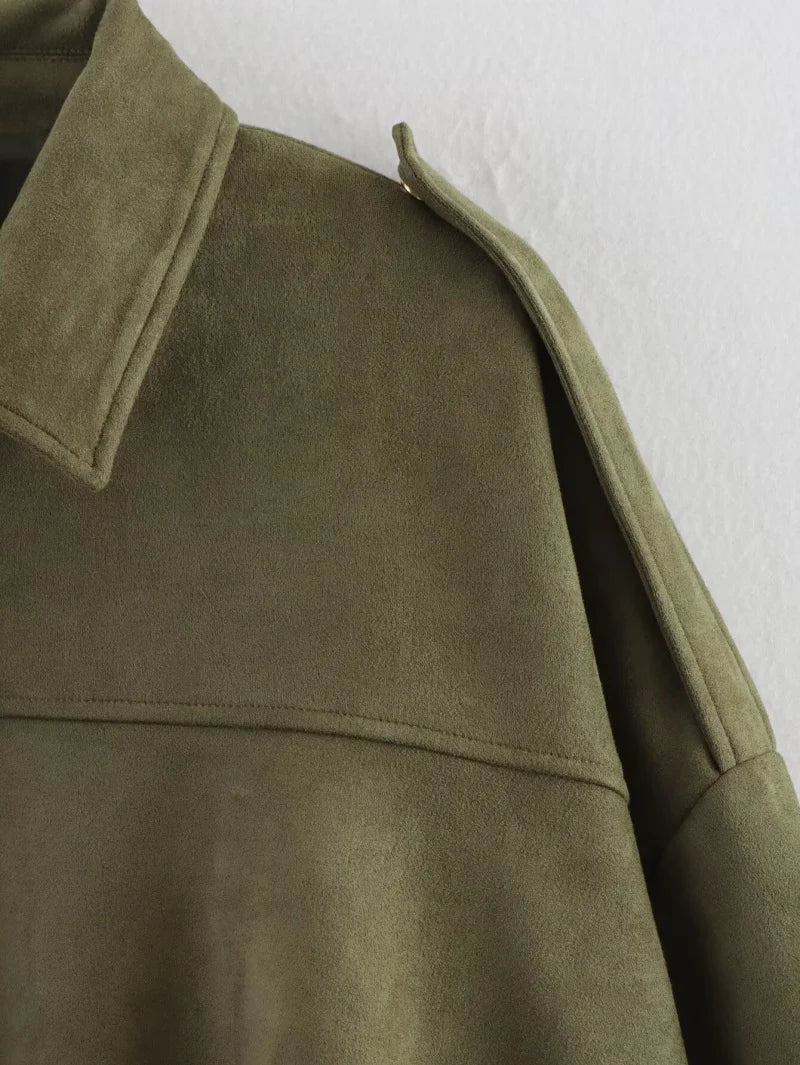 Styledora Suede Oversized Jacket