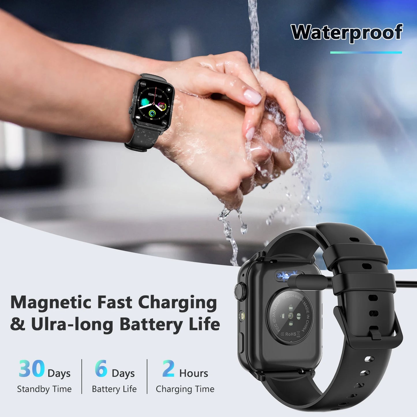 Blackview 2025 R30 Max Smartwatch with Flashlight 1.91'' TFT Screen Health Monitoring Bluetooth Call Watches for Men Women Gifts