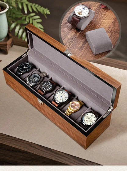 Wooden Watch Box Mens Watch Case Storage Box Travel Luxury Watches Organizer Display Collection Portable Storage Boxes Men Gift