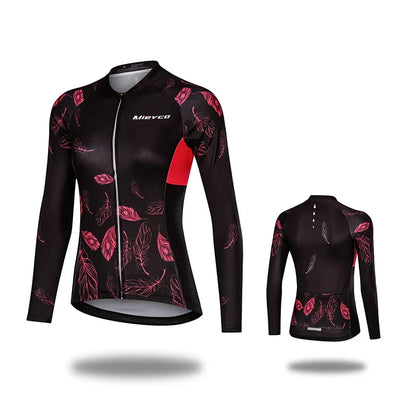 Women Cycling Jersey Long Sleeve Breathable Lightweight Spring Autumn Road Bike Top