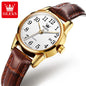 OLEVS Brand Fashion Simple Quartz Watch for Women Leather Strap Waterproof Calendar Womens Watches Elegant Female Clock