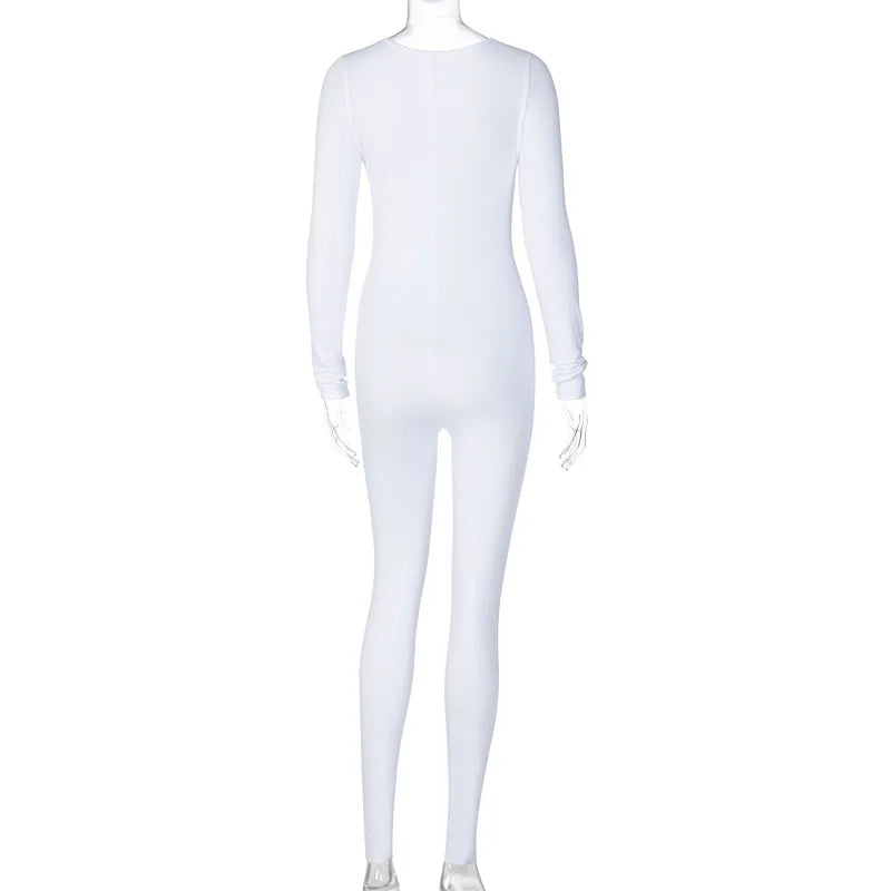 Women's Bodycon Jumpsuit – Long Sleeve Slim Fit Romper