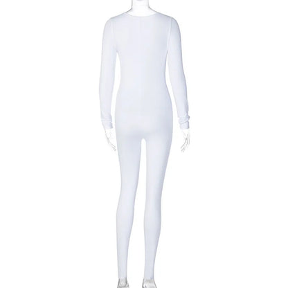 Women's Bodycon Jumpsuit – Long Sleeve Slim Fit Romper