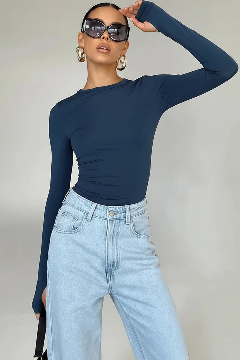 Styledora Essential Long Sleeve Crop Top