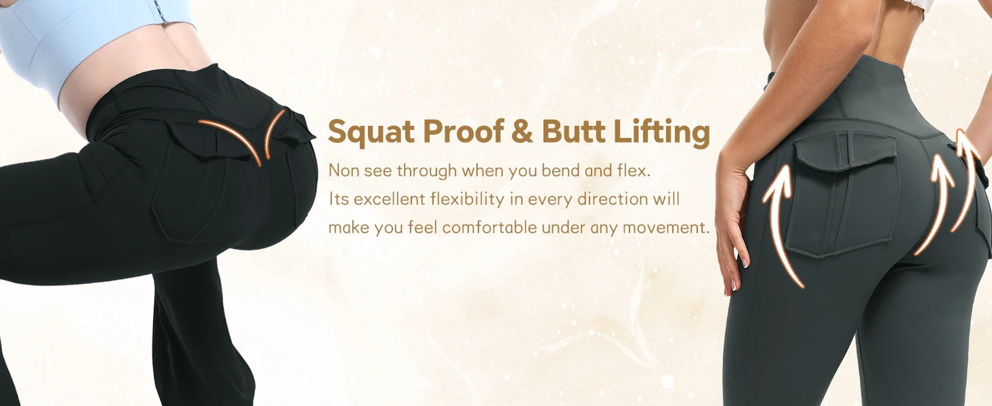Women's High Waist Flare Yoga Pants – Tummy Control Bootcut Leggings