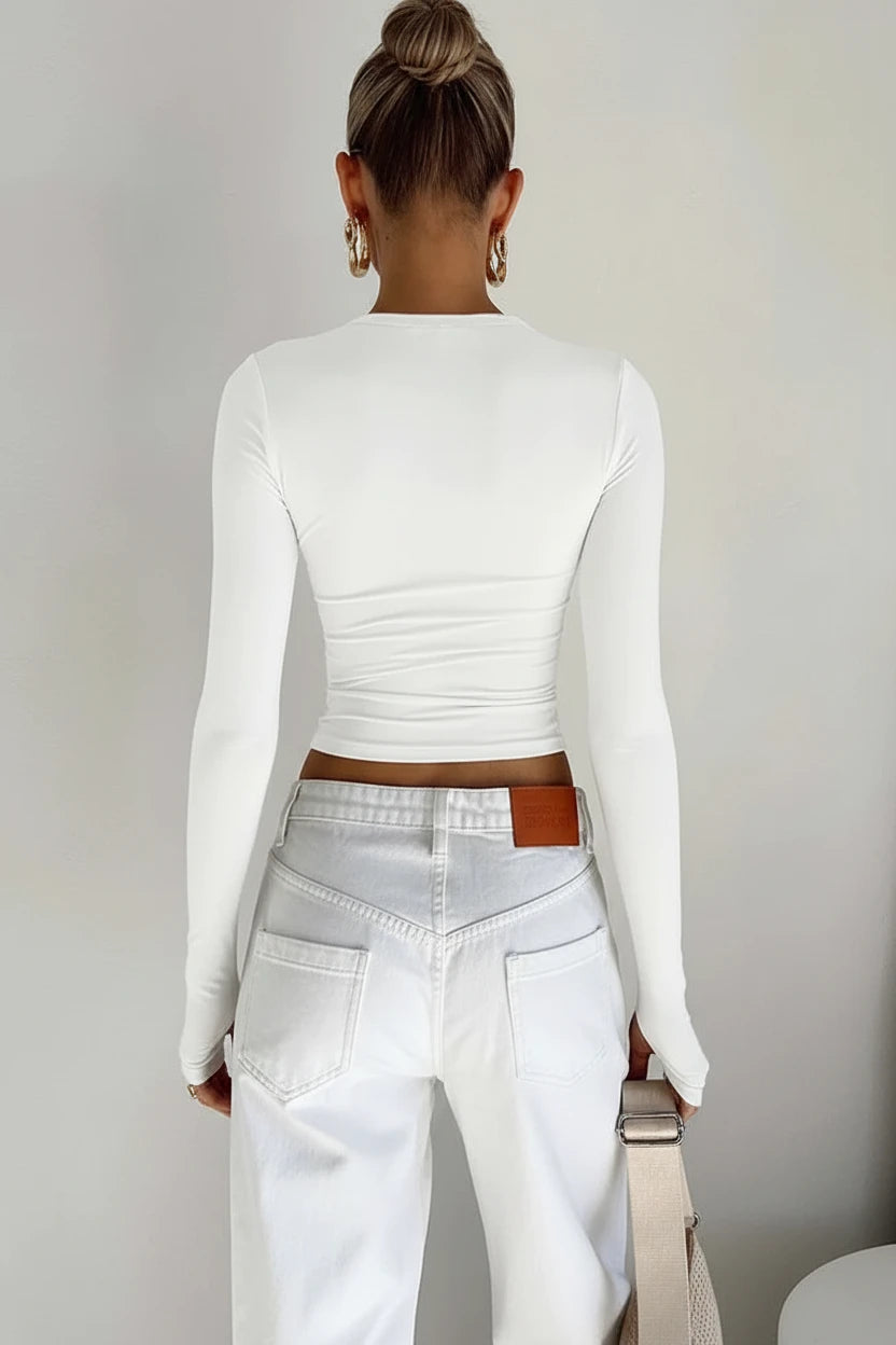 Styledora Essential Long Sleeve Crop Top