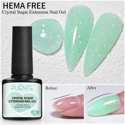 30ML Glitter Poly Nail Gel Hema Free Pink Glitter Acrylic Gel Finger Extension Nail Gel Semi-Permanent Nail Varnish For Manicure