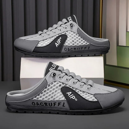 Summer Men's Mesh Slip on Half Slippers Fashion Man's