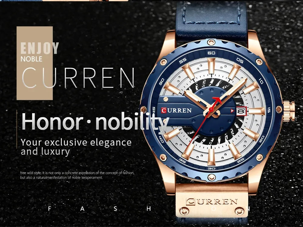 CURREN Brand Quartz Watch Men New Fashion Waterproof Casual Business Military Men Watch Auto Date Watches Relogio Masculino