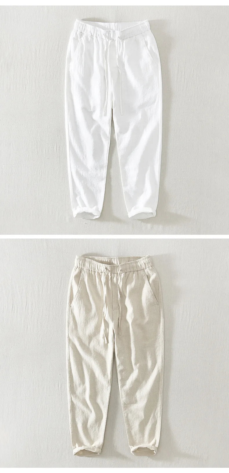Summer New Casual Linen Ankle-length Pants for Men
