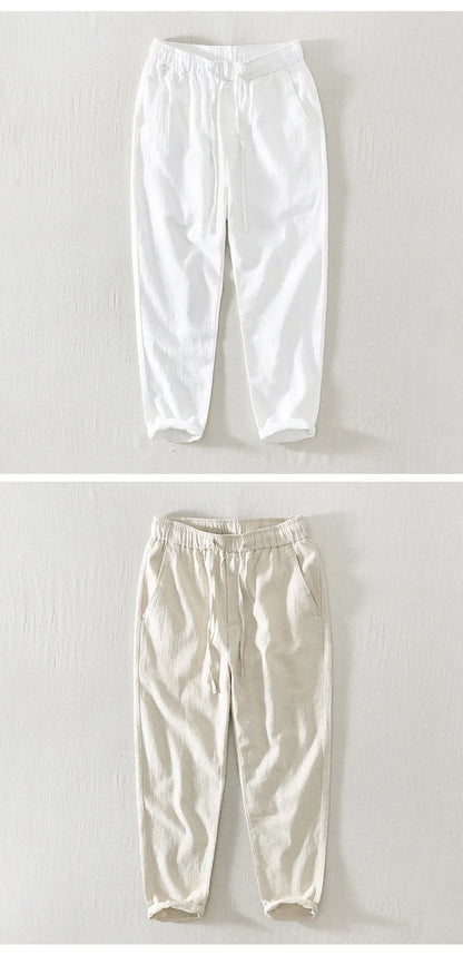 Summer New Casual Linen Ankle-length Pants for Men