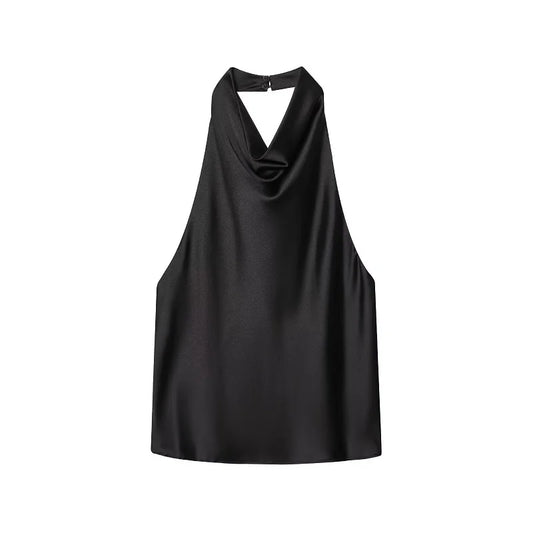 Styledora Satin Halter Top