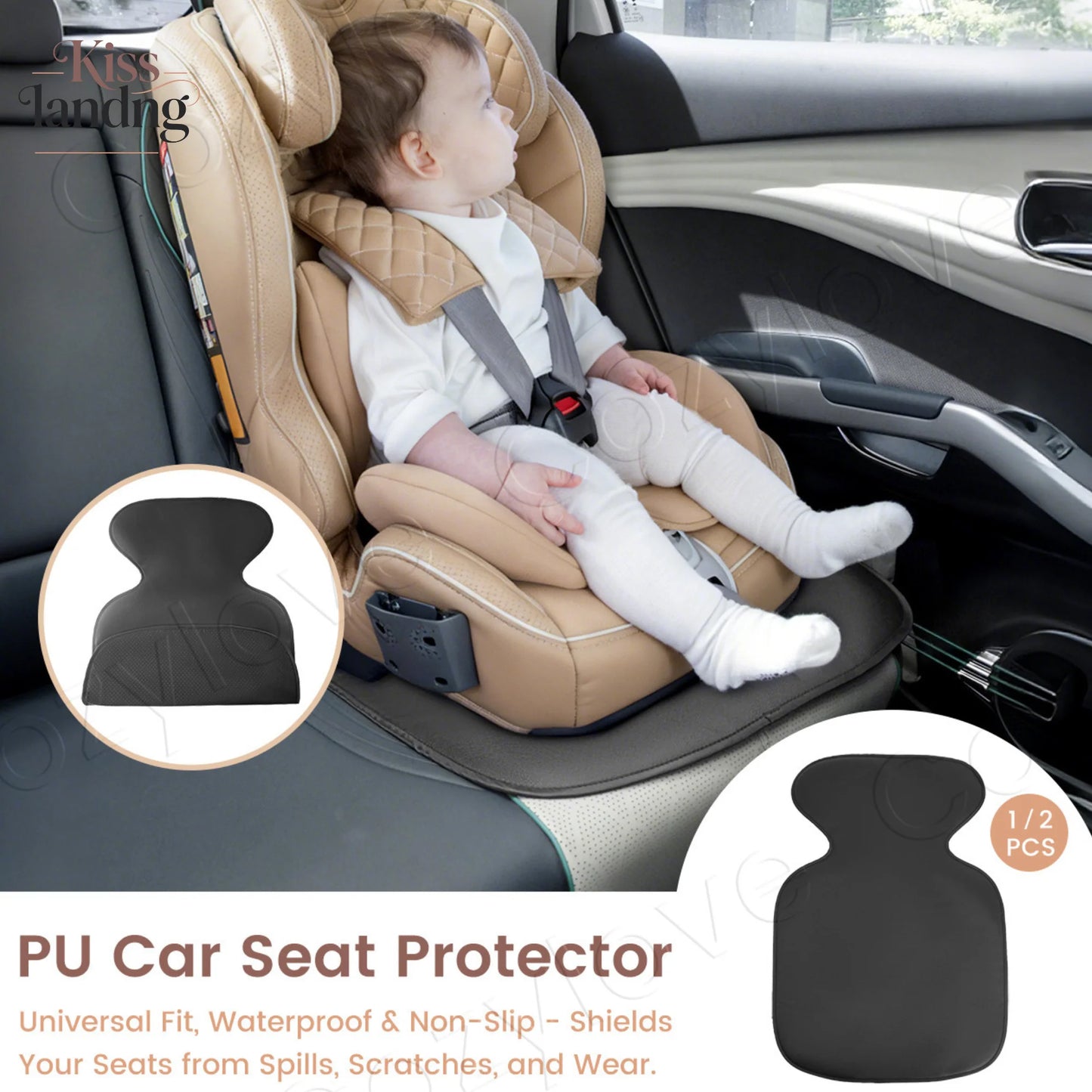 1/2 PCS PU Leather Car Seat Protector Waterproof