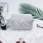 Custom Name Floral Makeup Pouch Embroidered Featuring a Floral Design Wash Bag, Travel Cosmetic Bag Suitable for Bridesmaid Gift