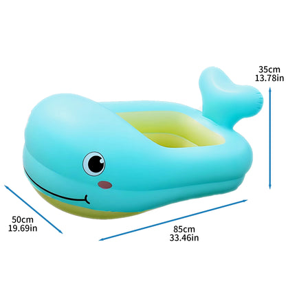 Inflatable Bathtub Pool for Sitting up, Blow up Portable Non-slip Baby Toddler Bathtub for Kids