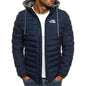 2026 casual outdoor winter men's warm zipper street business travel slim fit fashionable hooded jacket