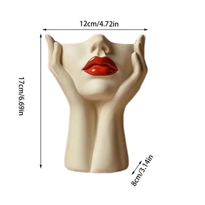 Cosmetic Brush Holder Makeup Organizer For Brushes Women's Head Design Boho Aesthetic Decorative Resin Decoration For Bathroom