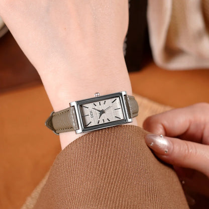 Ladies Watch Simple High-end Feel  Ankela Red Square Temperament Retro Style Waterproof belt Women's Fashion Quartz Watches