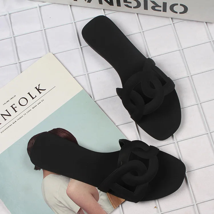 Woman Flat Slippers Candy Color Sandals