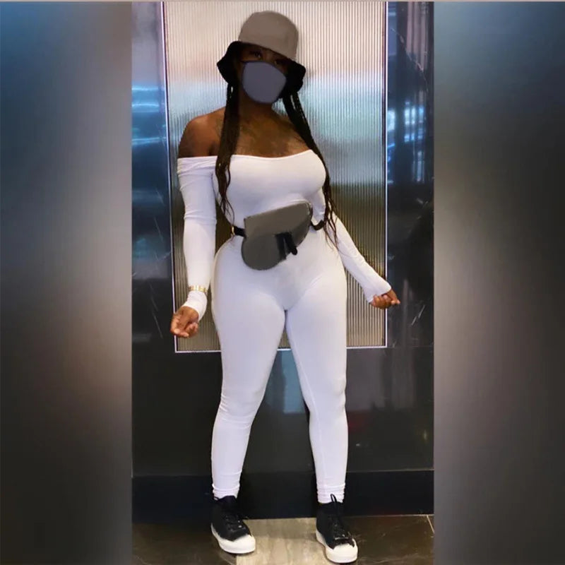 Women's Bodycon Jumpsuit – Long Sleeve Slim Fit Romper